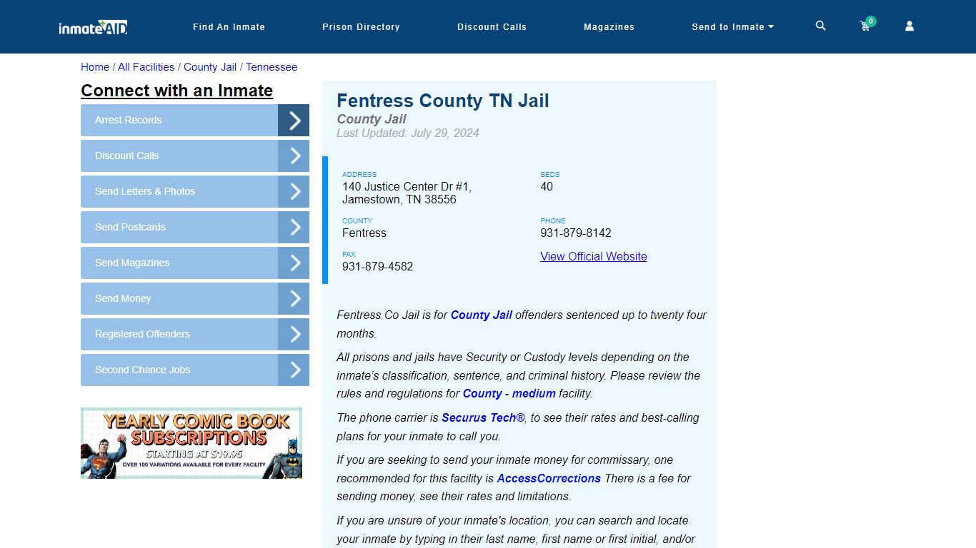 Fentress County TN Jail - Inmate Locator